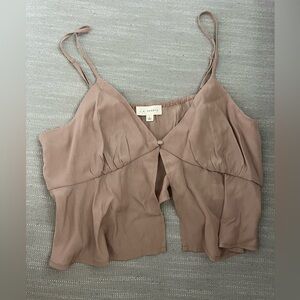 brown crop blouse